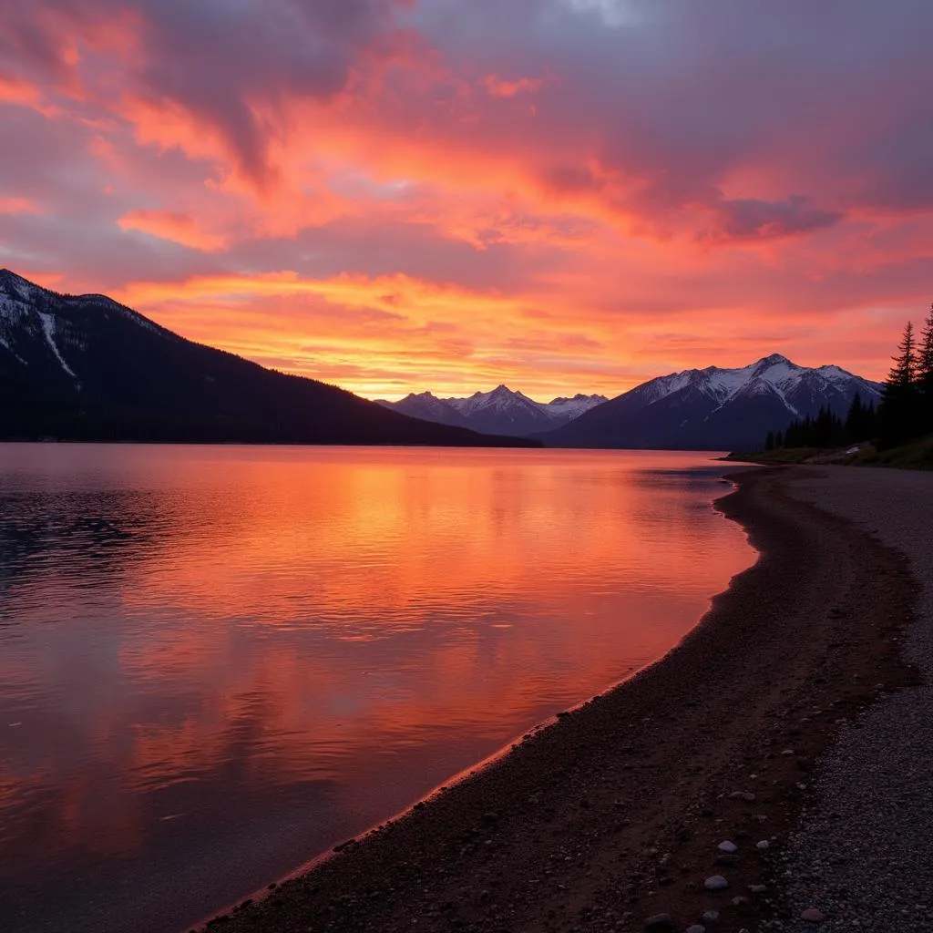 Sunset over Grand Lake, Colorado