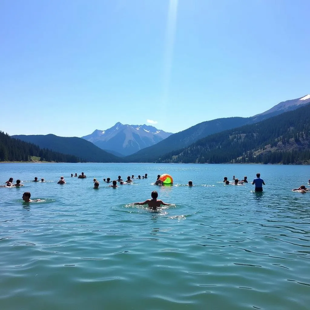 Swimming in Grand Lake, Colorado