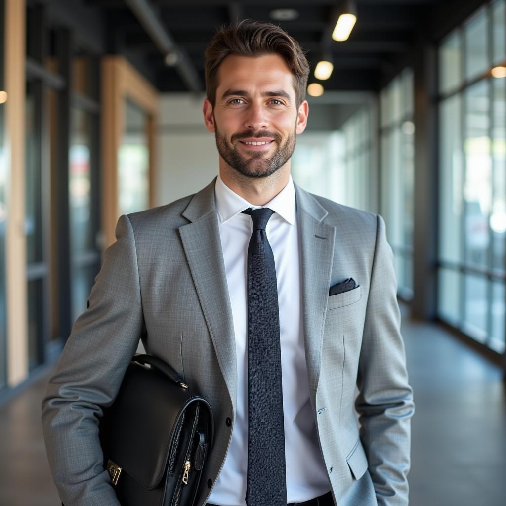 Gray Suit White Shirt Classic Combination