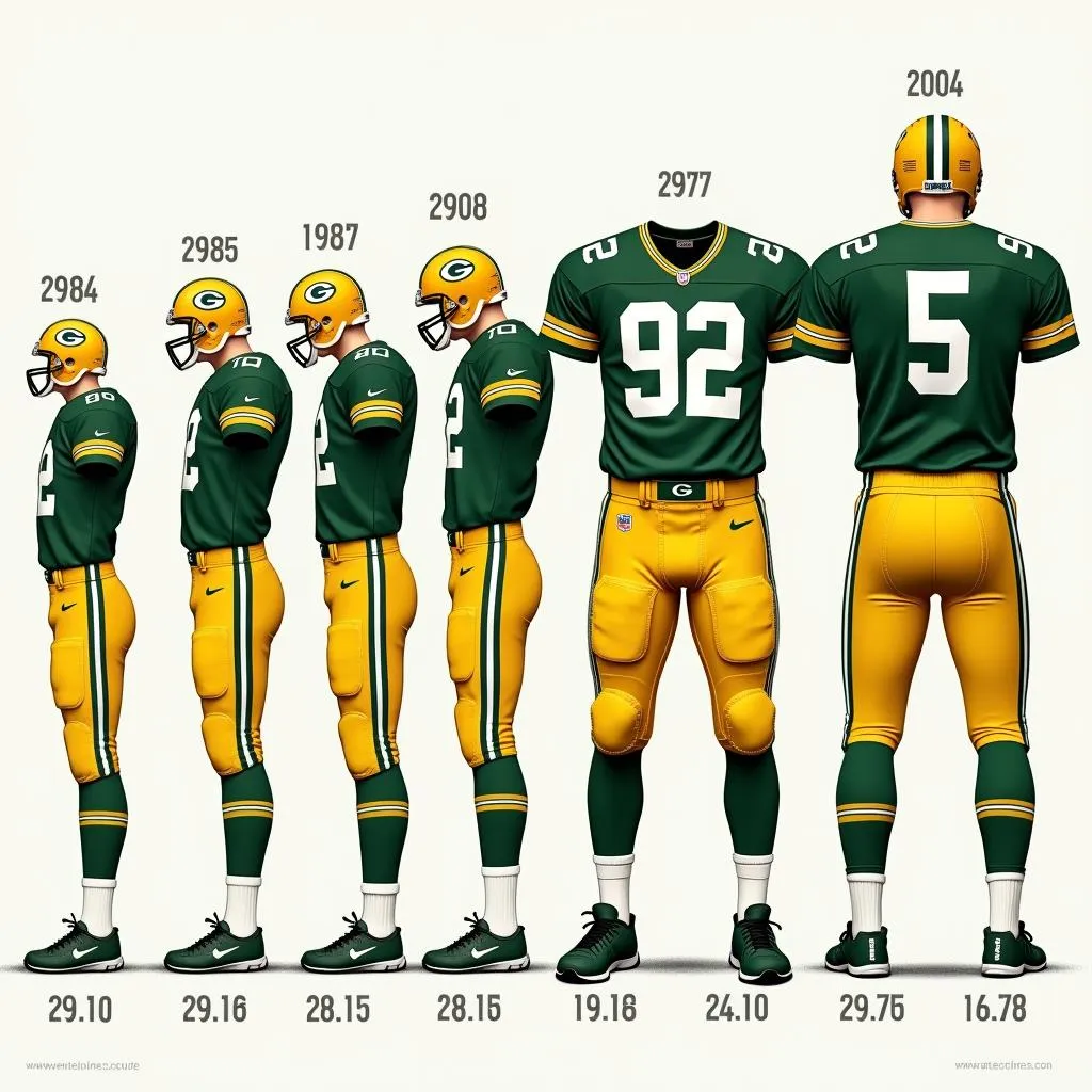 Evolution of Green Bay Packers Uniforms