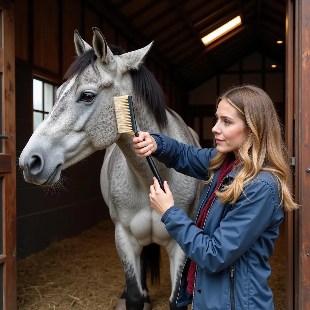 Grooming a Roan Horse