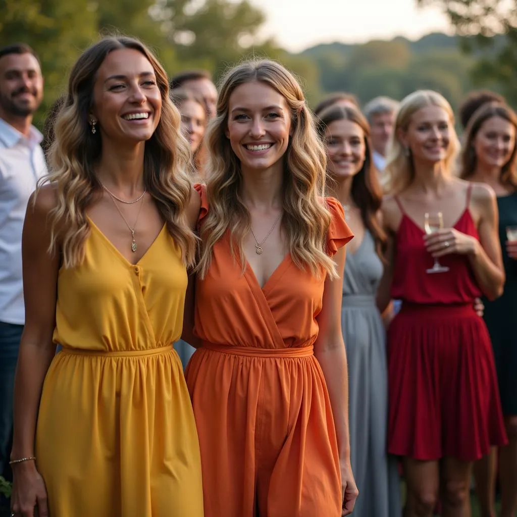 Wedding Guests in Fall Colors