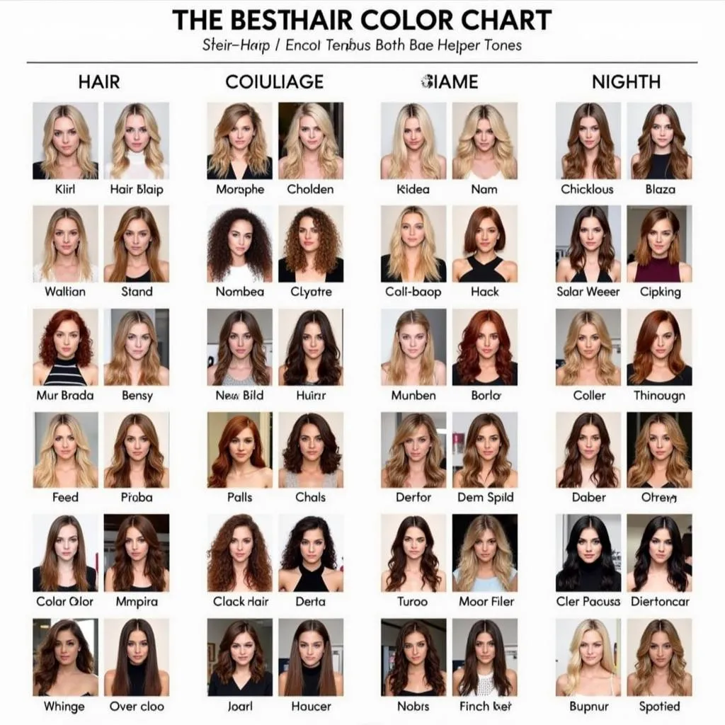 Hair Color Chart for Pale Skin