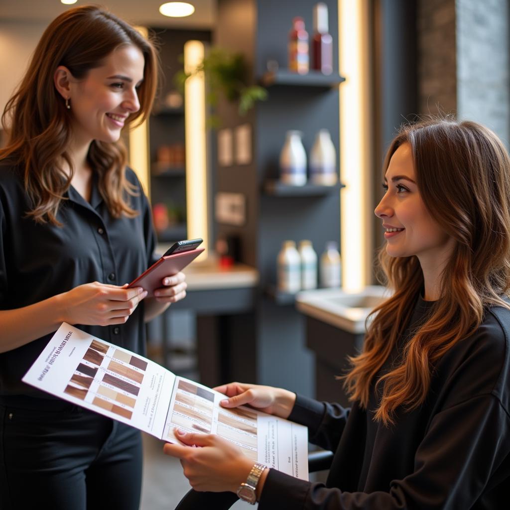 Hair Color Consultation with a Stylist