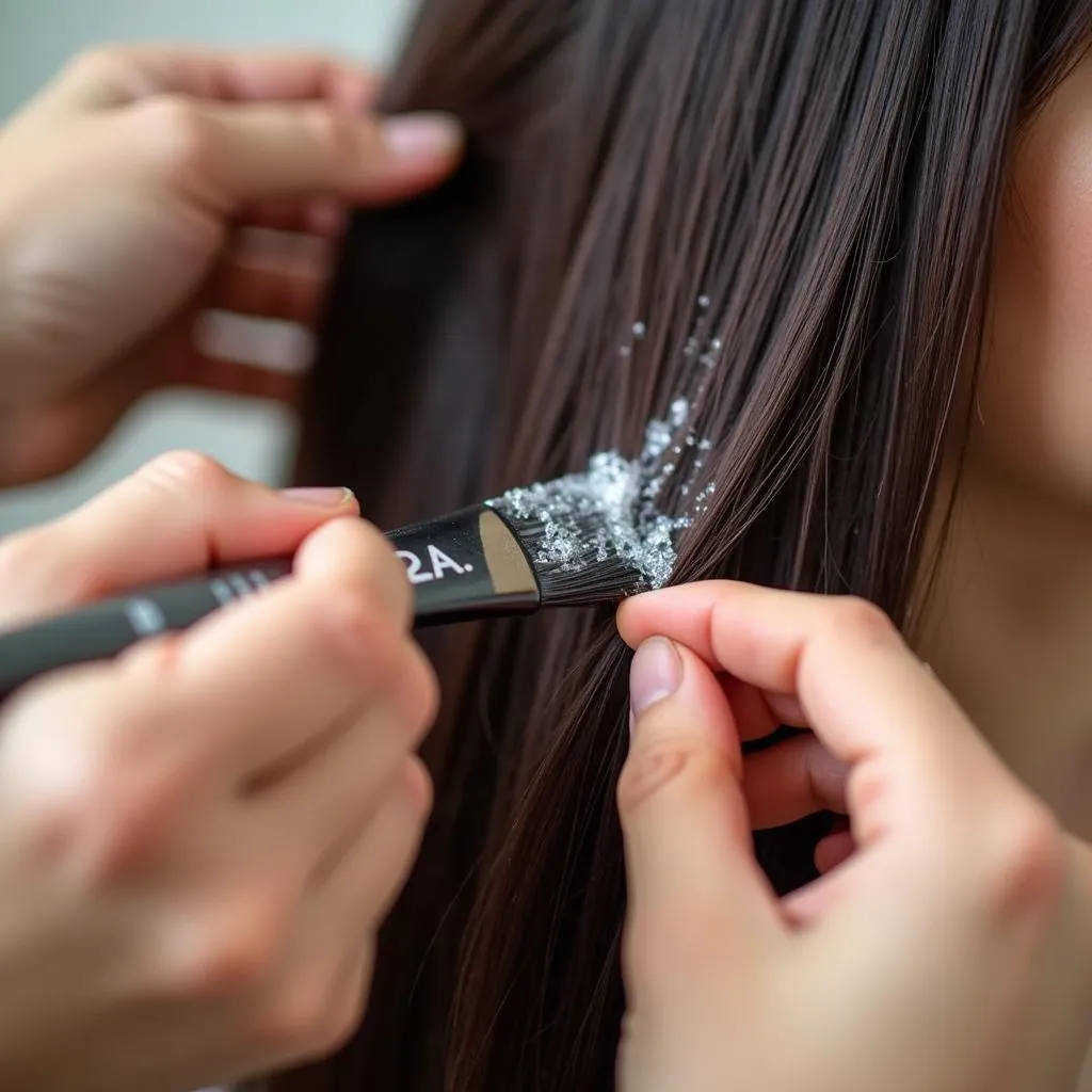 Applying hair dye