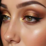 Hazel eyes makeup with warm tones