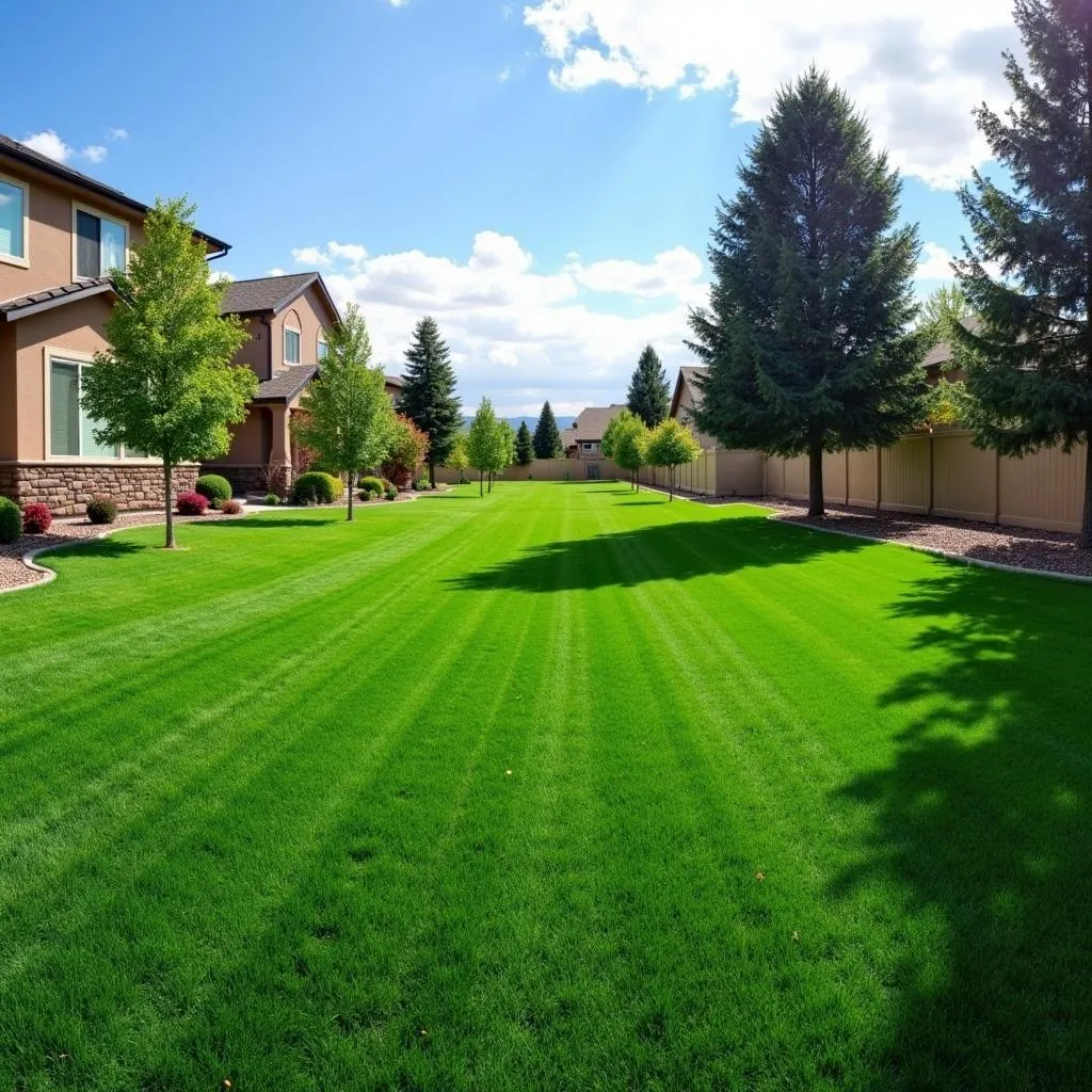 Lush green lawn in Colorado