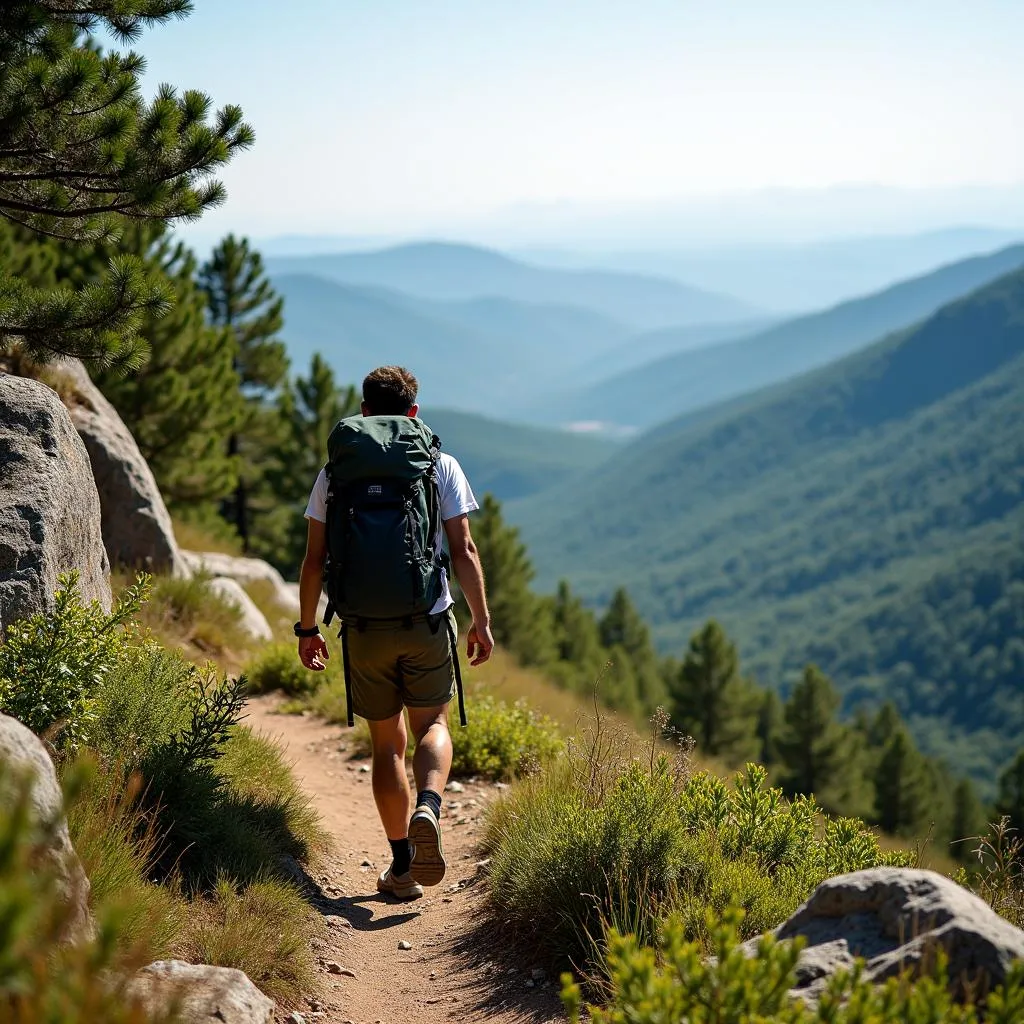 Hiker on Lookout Mountain Trail, Golden, Colorado