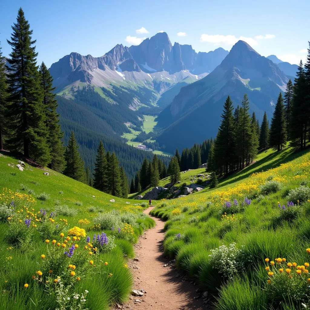 Hiking trail amidst the scenic beauty near Buena Vista, Colorado