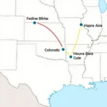 Flight Map from Houston to Colorado