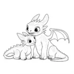 Toothless and Hiccup Coloring Page