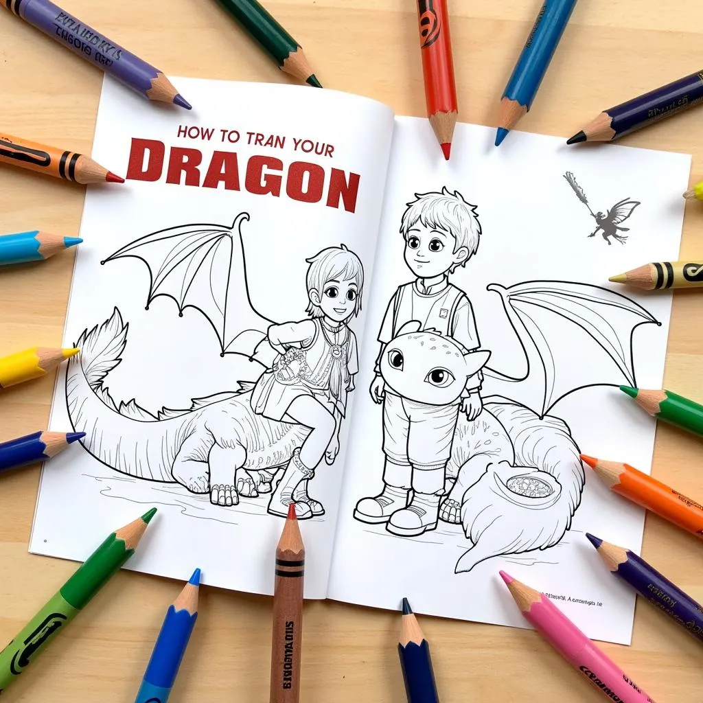 How to Train Your Dragon coloring supplies