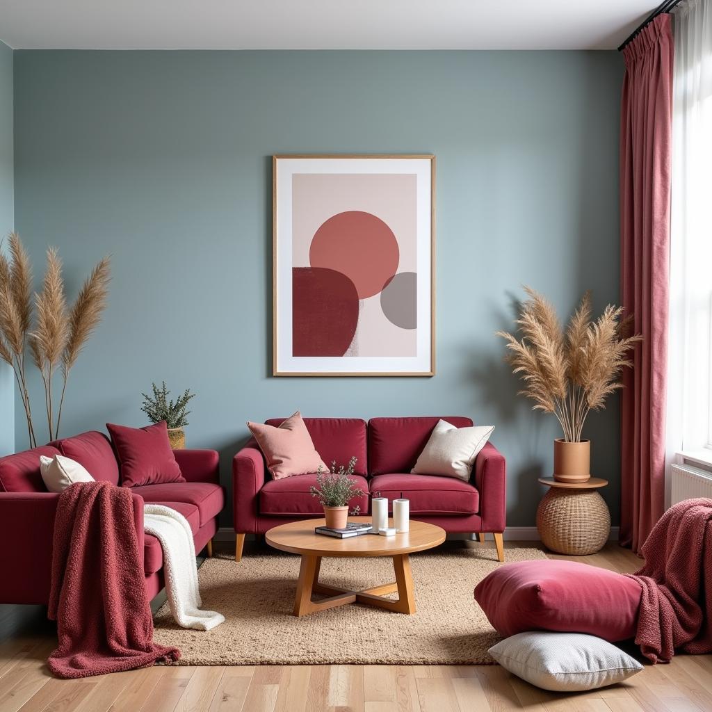 January Color Palette in Home Decor: Garnet, Rose, Icy Blue, and Earthy Tones