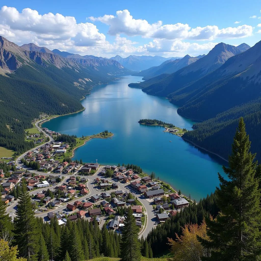 Lake City Nestled in the Mountains