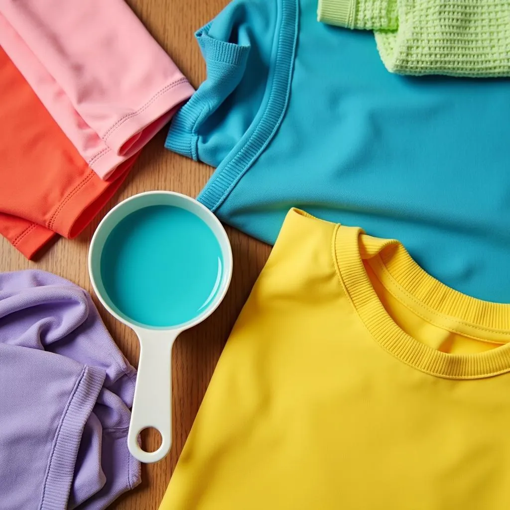 Laundry Detergent and Colorful Clothes