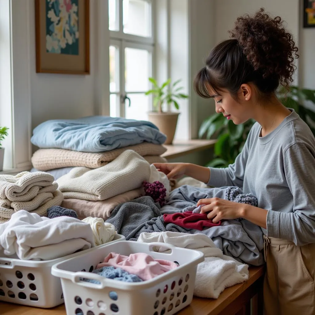 Sorting laundry