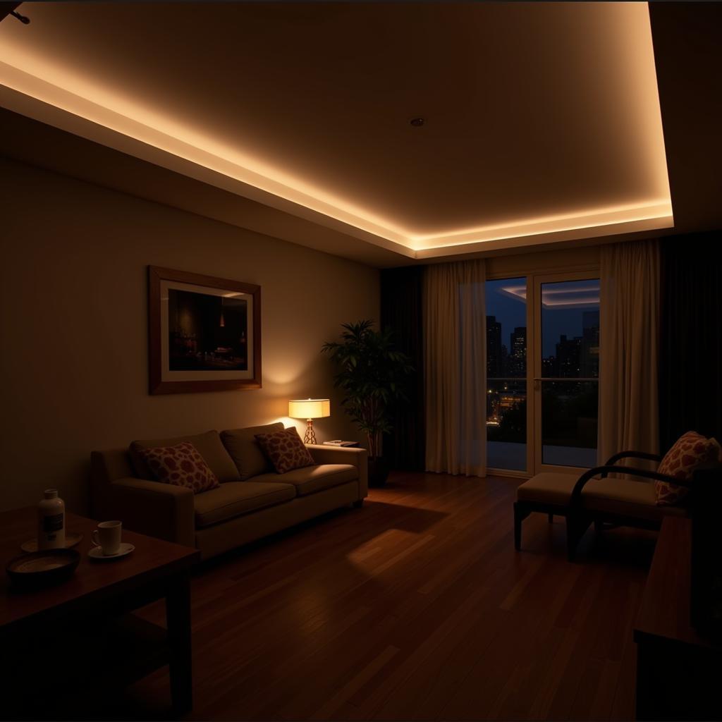 LED Strip Lights Illuminating a Room