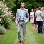 Light Gray Suit for Summer Wedding