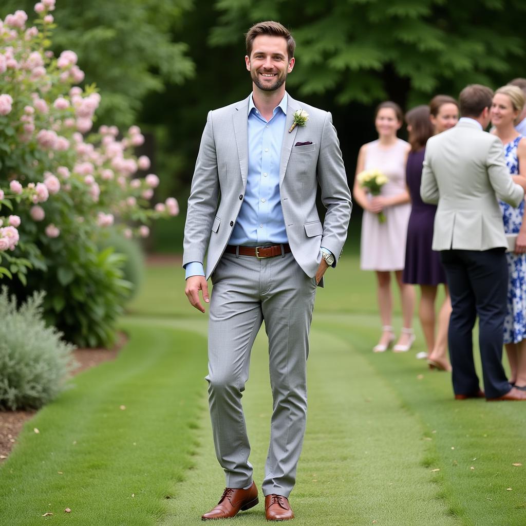 Light Gray Suit for Summer Wedding