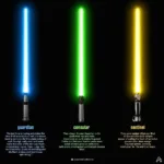 Lightsaber Colors: Blue, Green, and Yellow