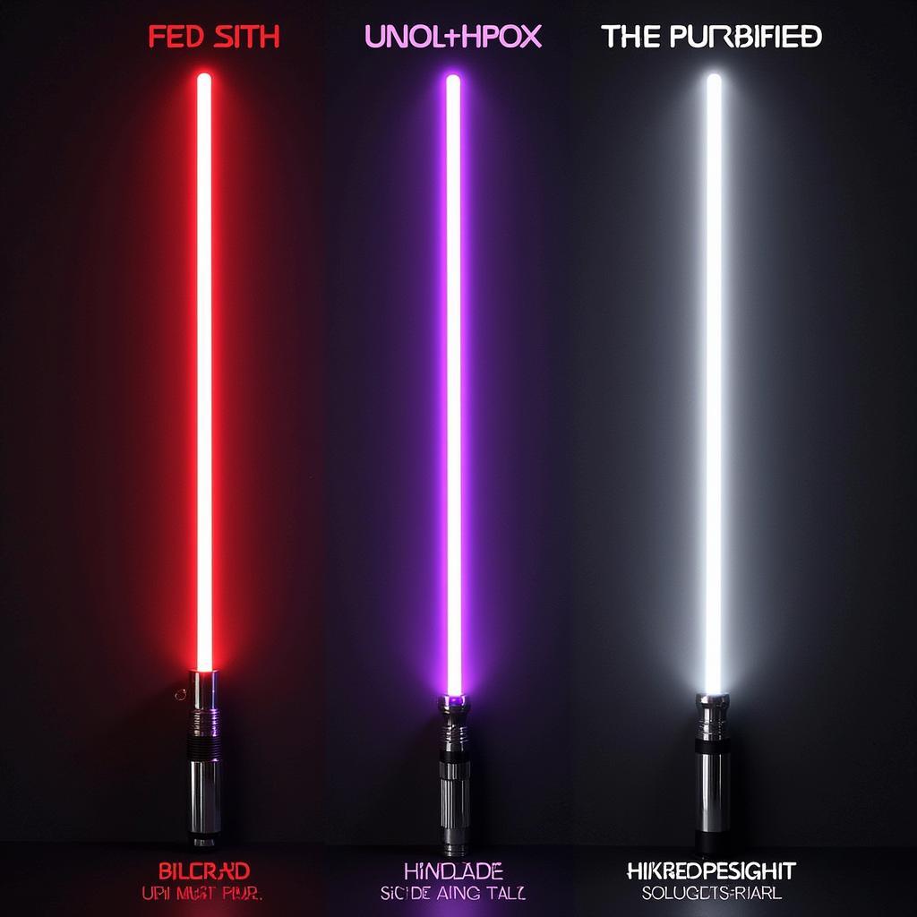 Lightsaber Colors: Red, Purple, and White