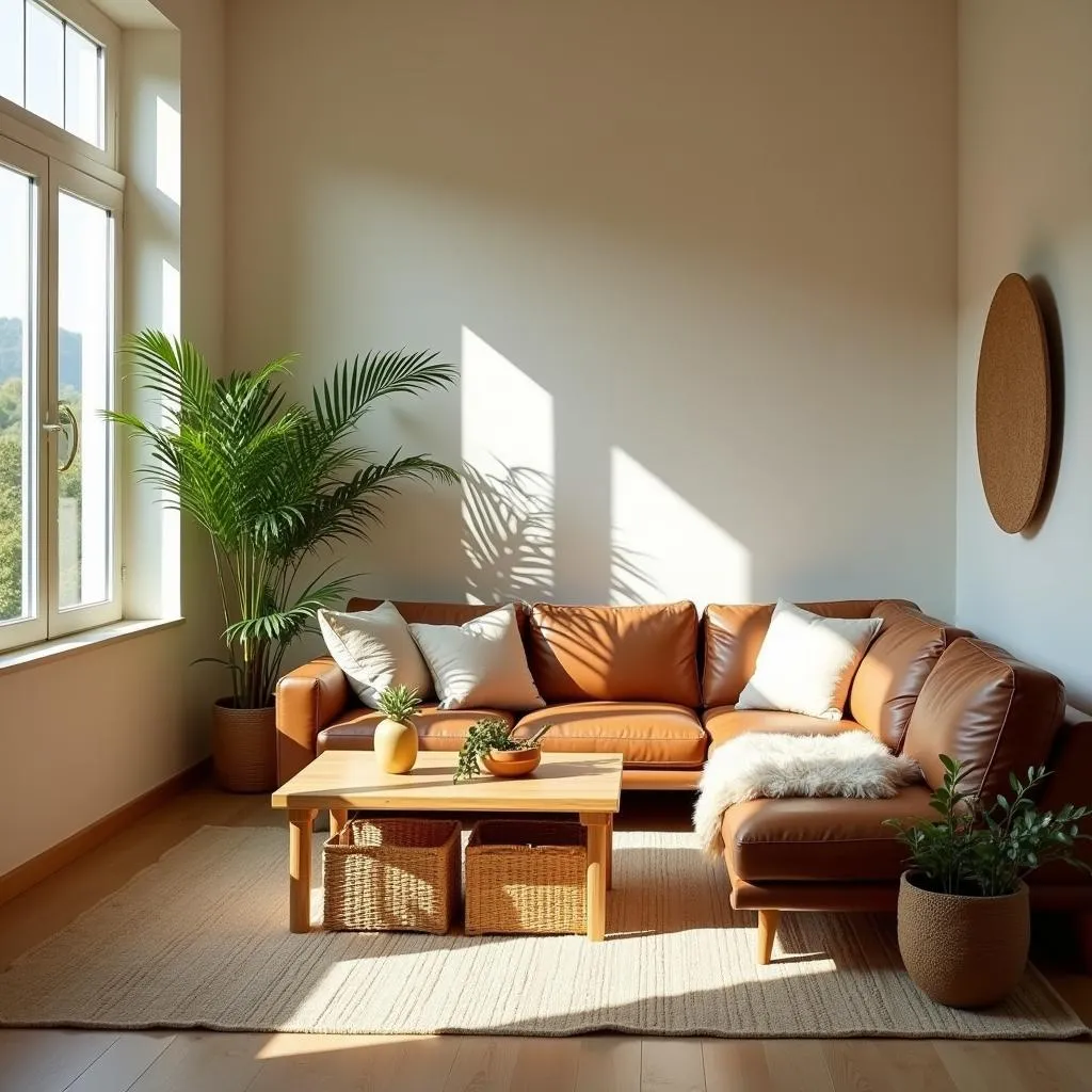 A living room decorated using the Nomad color palette.