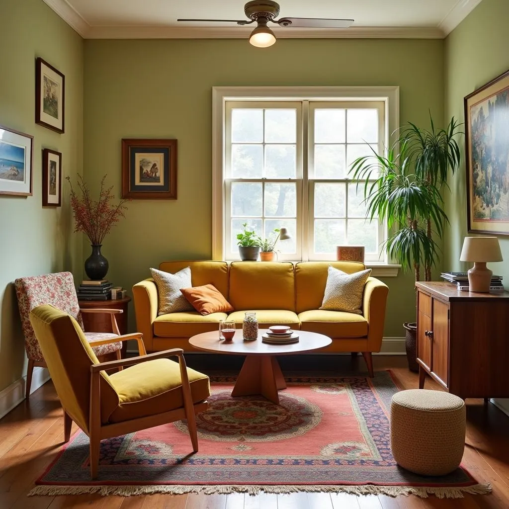 A Living Room Adorned with Vintage Furniture and Decor