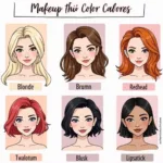 Makeup palettes for different hair colors