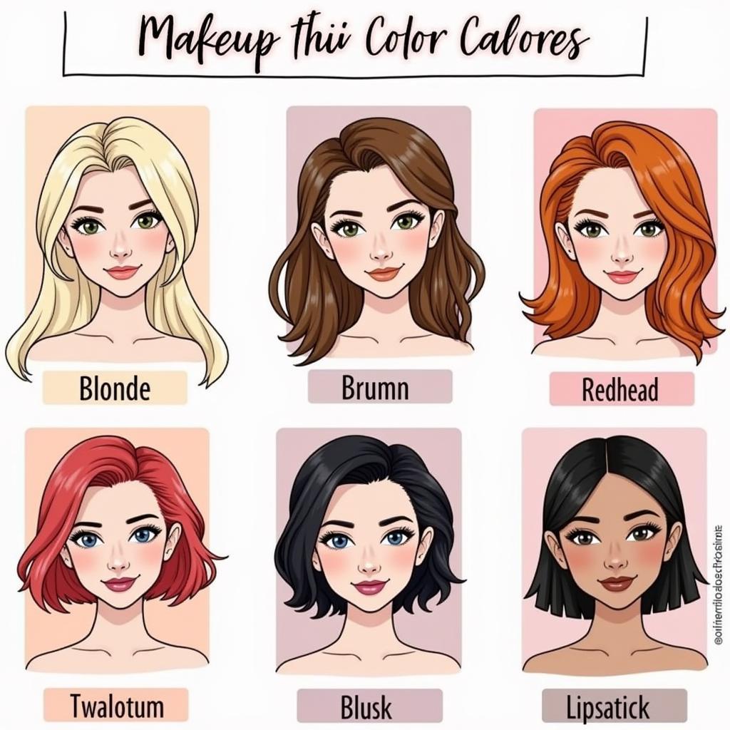 Makeup palettes for different hair colors