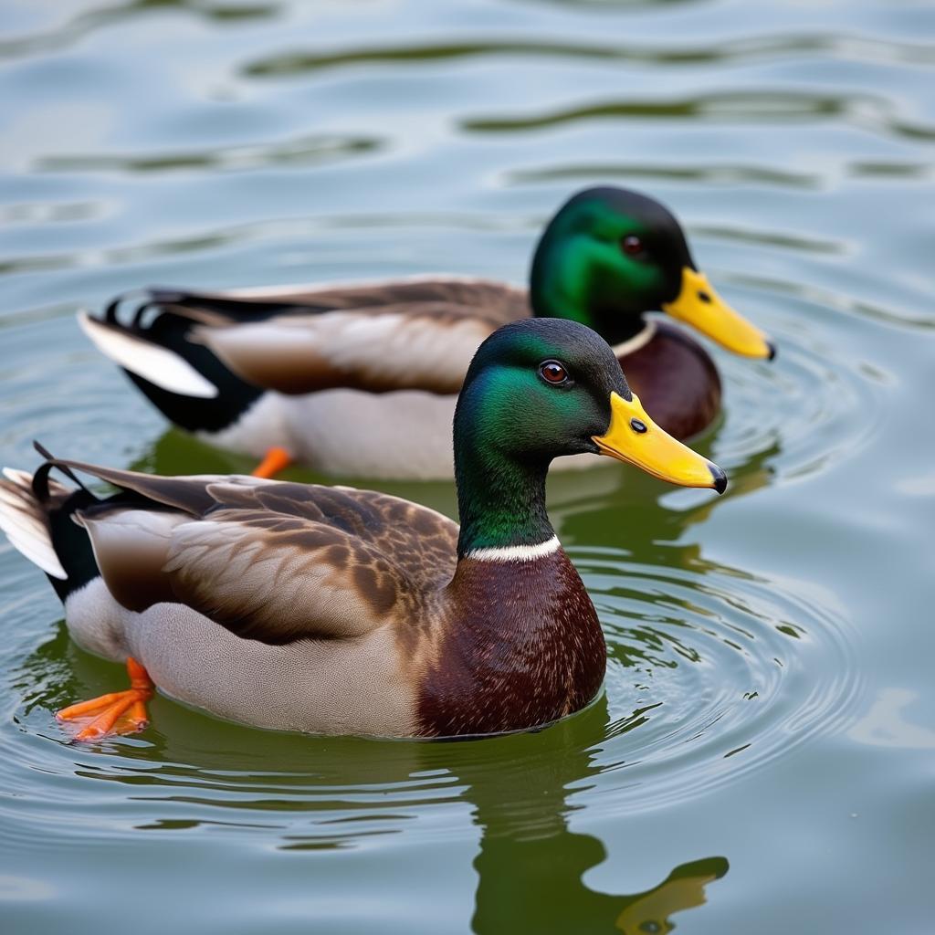 Male and Female Mallards