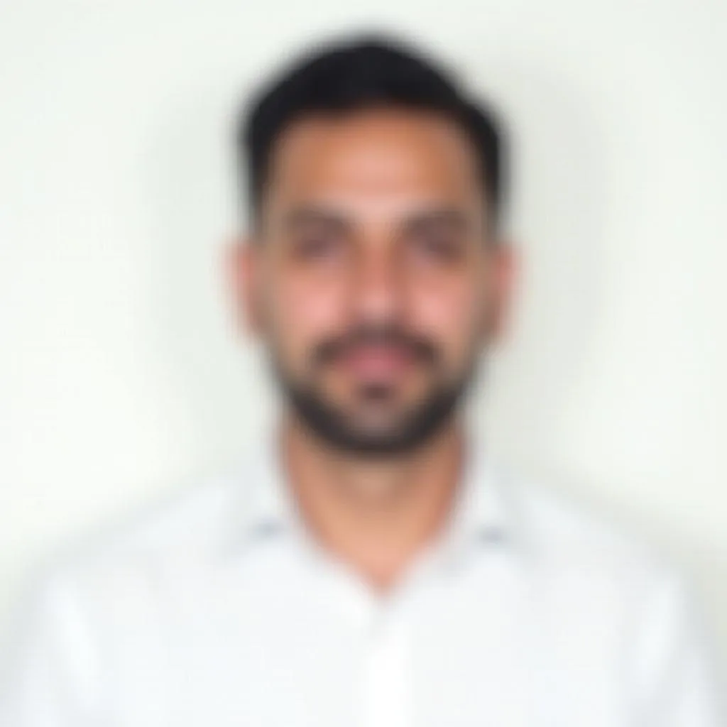 Man wearing a white shirt for passport photo