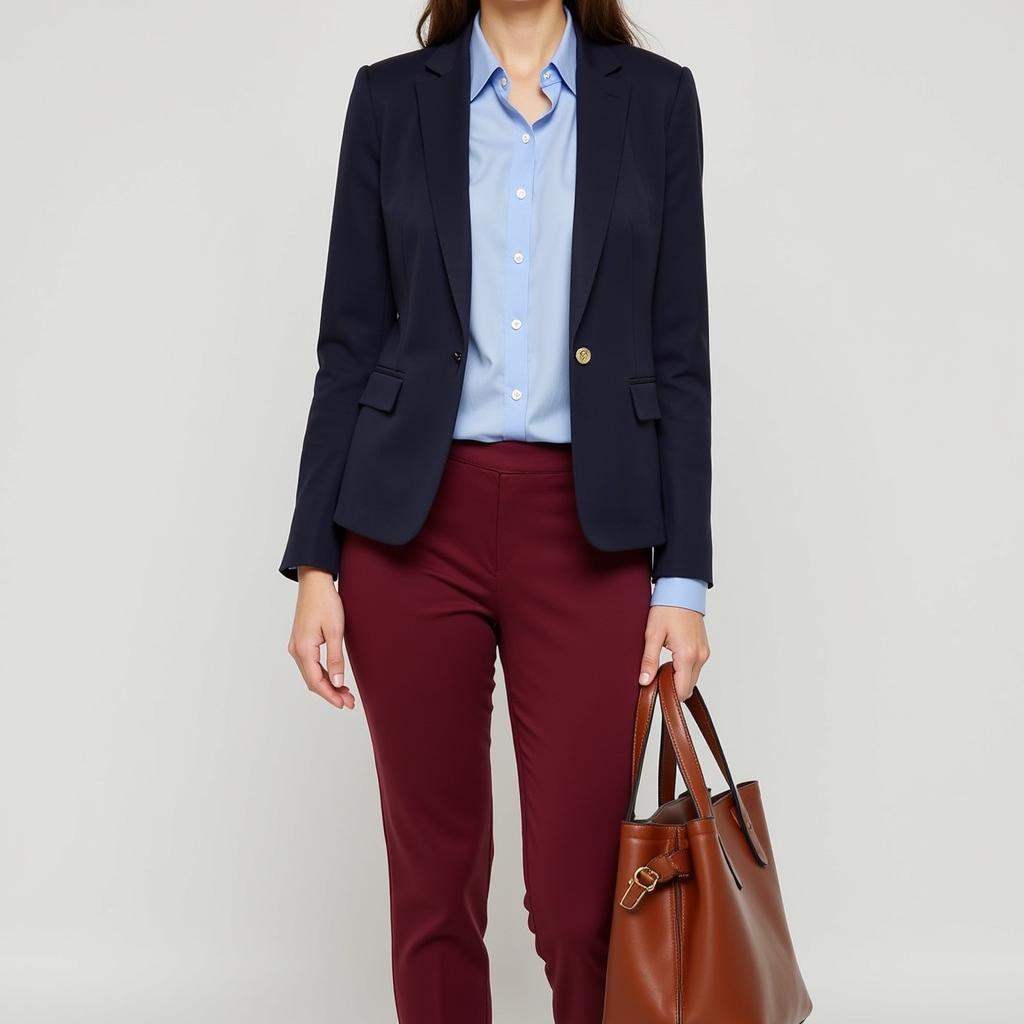 Maroon Pants Office Outfit Ideas