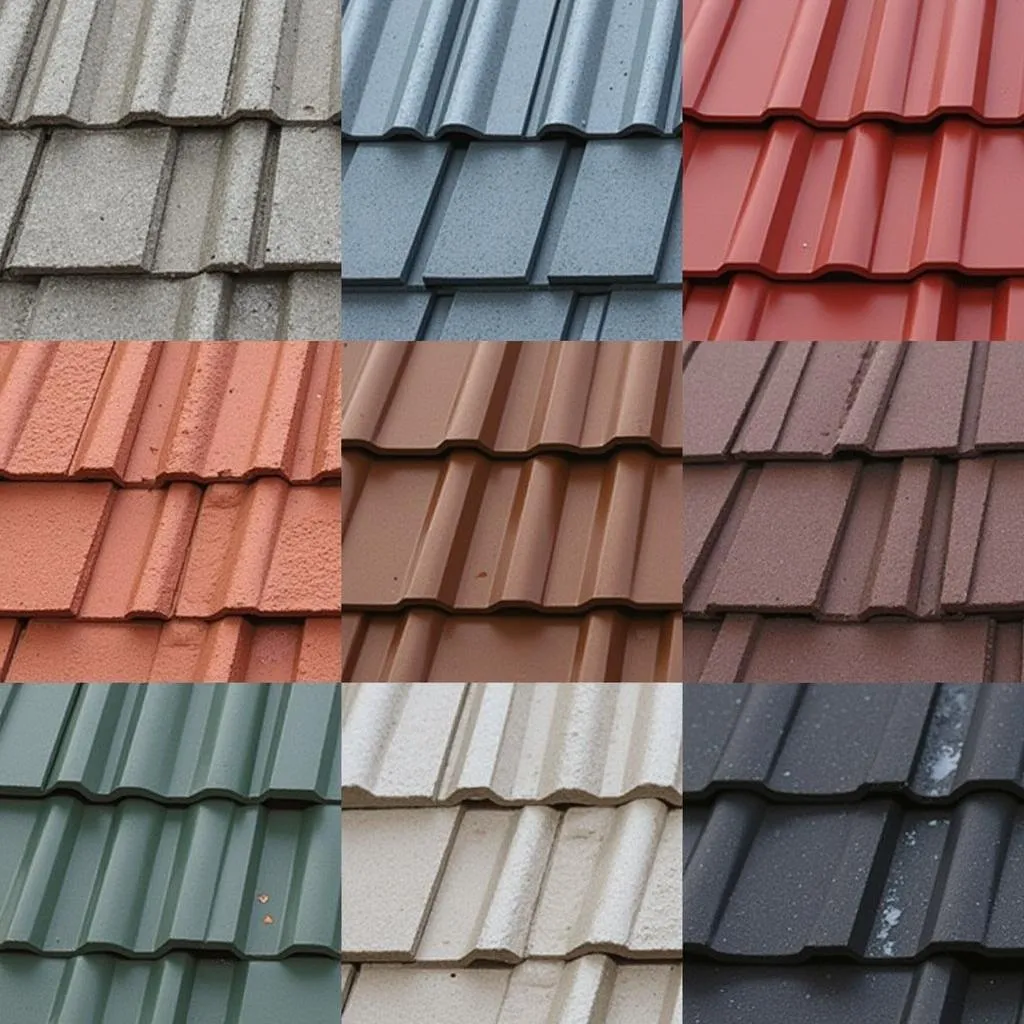 Metal roof color samples