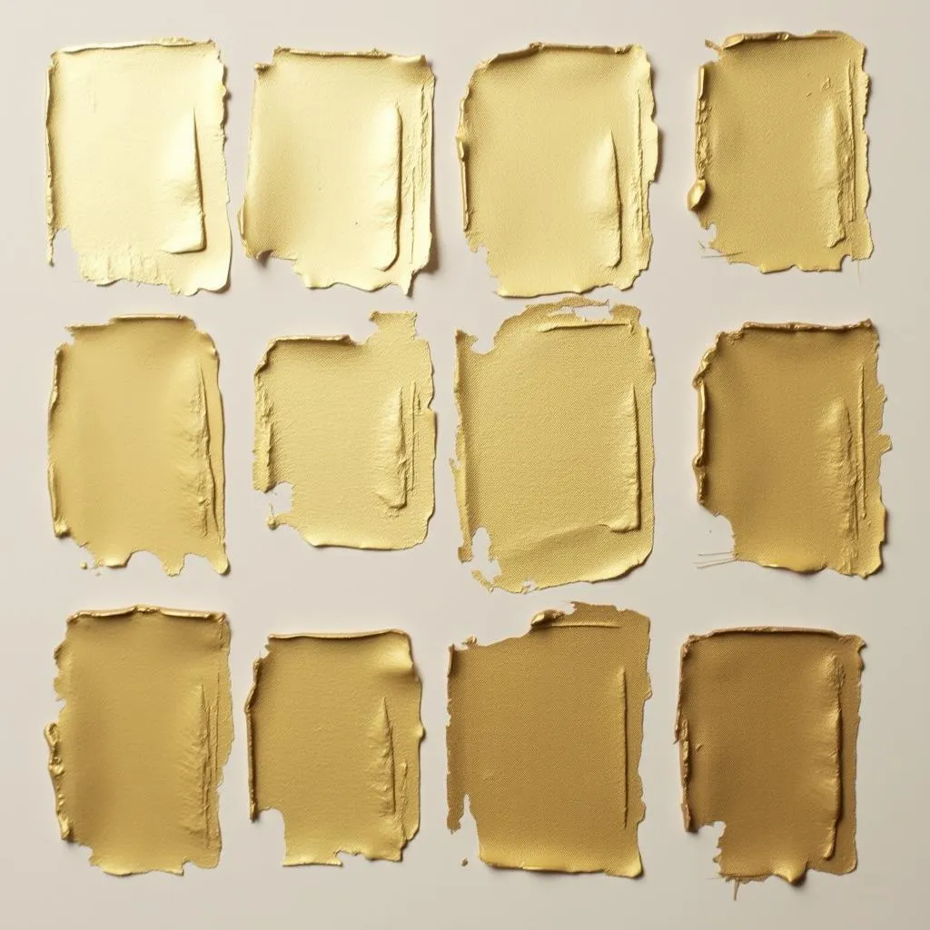 Metallic Gold Paint Swatches