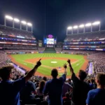 Fans cheering at a Mets vs Colorado Rockies game