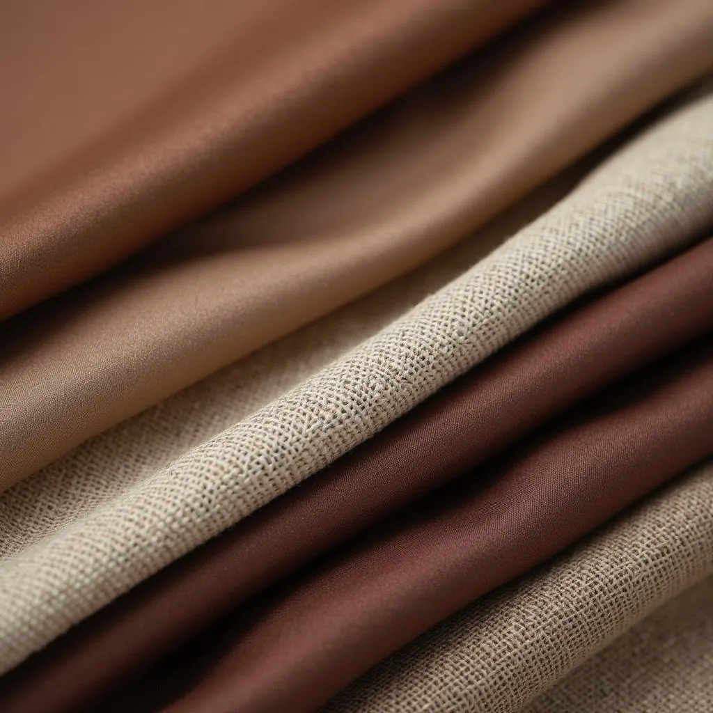 Mocha color variations in different fabric textures