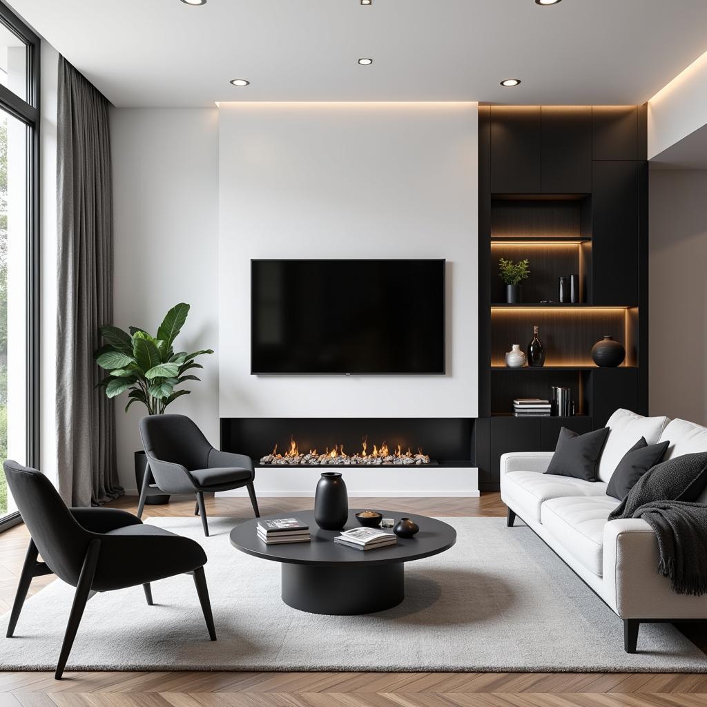 Monochromatic Living Room Design