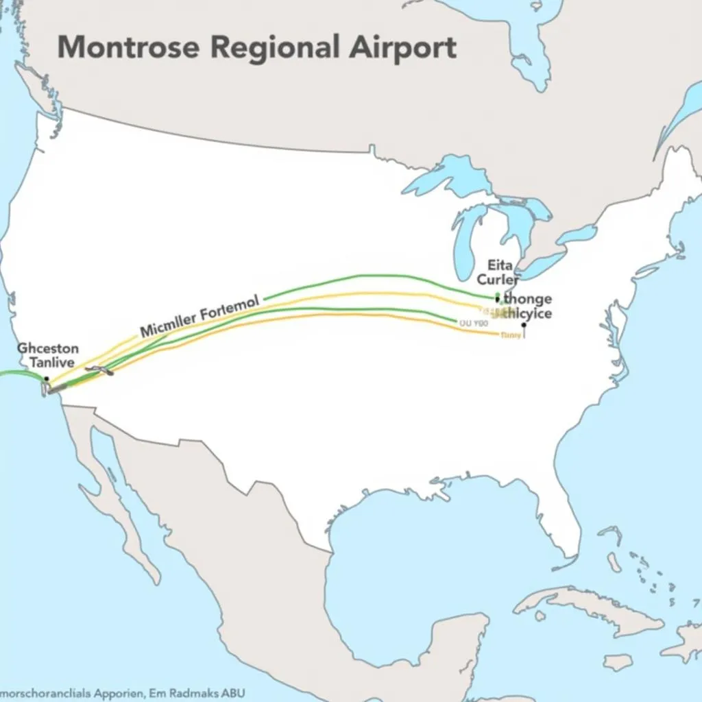 Flight Route Map from Montrose Colorado