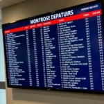 Montrose Regional Airport Departures Board