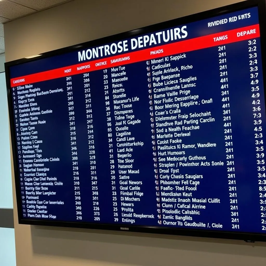 Montrose Regional Airport Departures Board