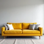 Mustard yellow and gray living room