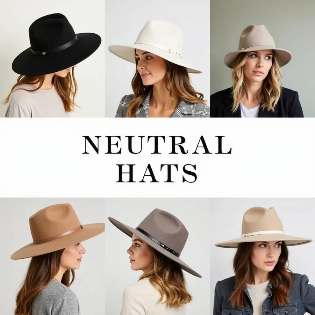 Neutral hats collage