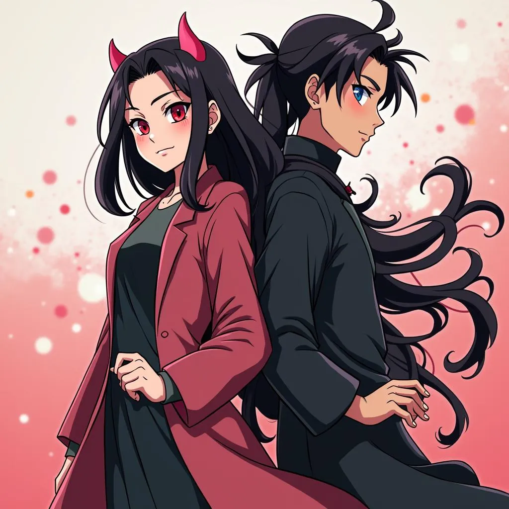 Nezuko and Tanjiro standing back-to-back, ready to face demons