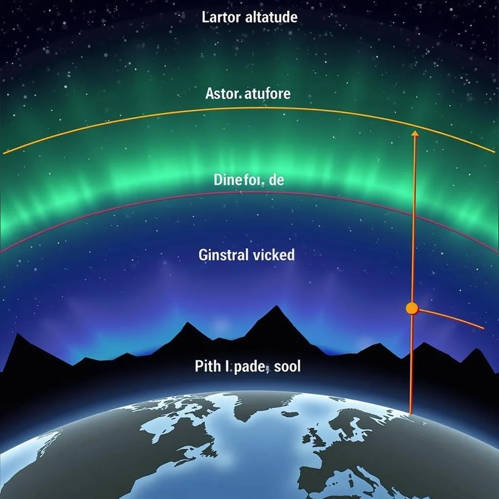 Correlation between altitude and Northern Lights colors