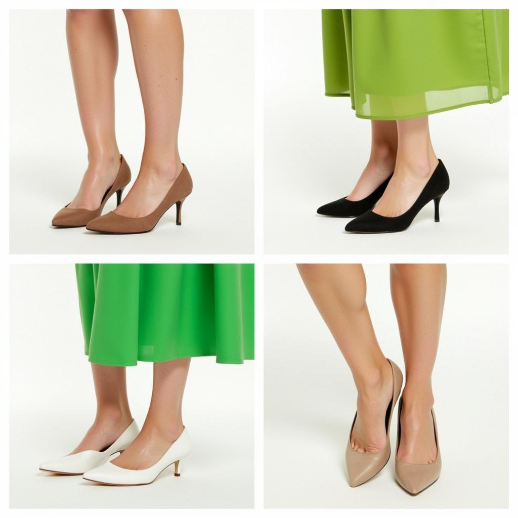 Shoes to Wear with a Green Dress: Nude, Black, White, Brown