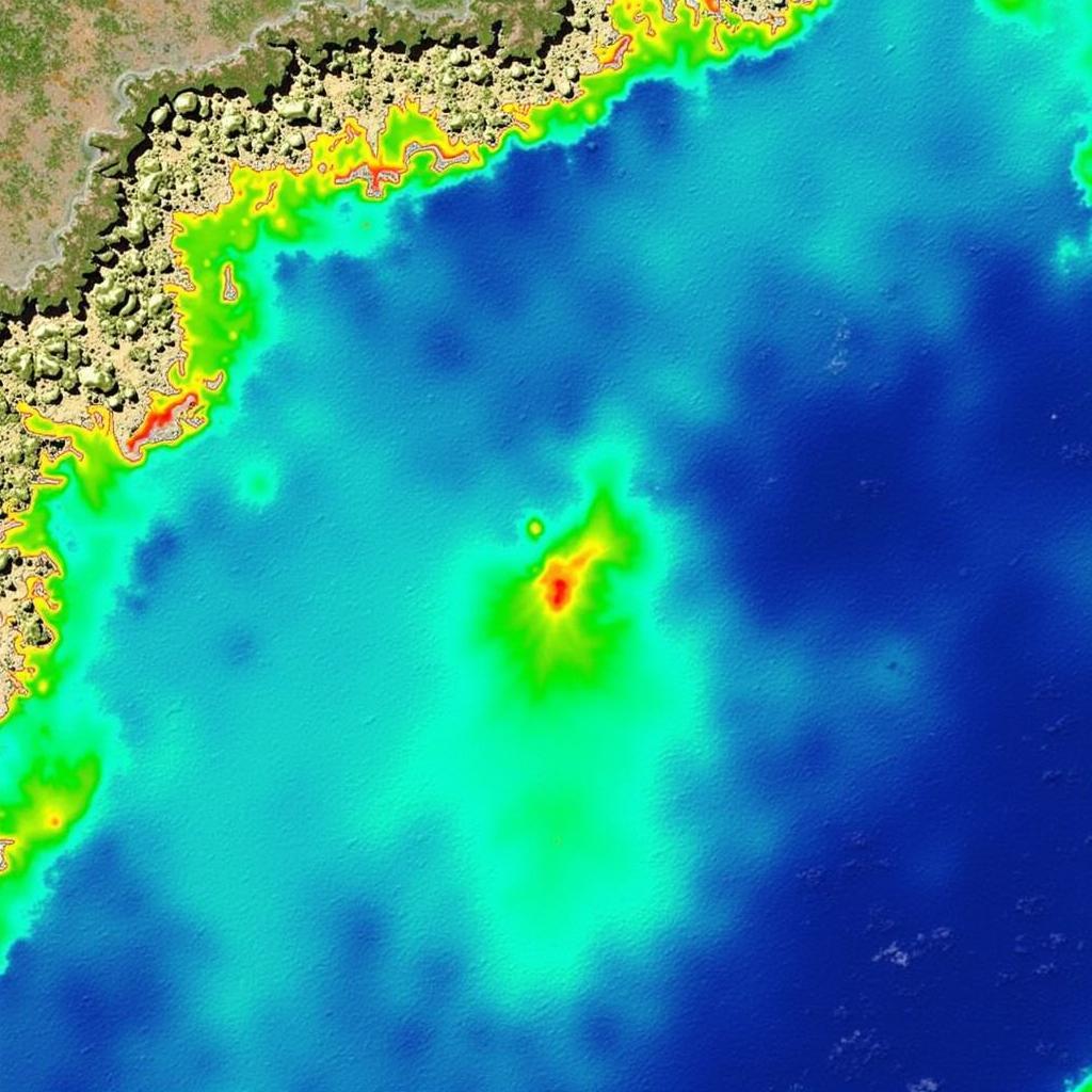 Ocean Color Change Due to Plankton Bloom