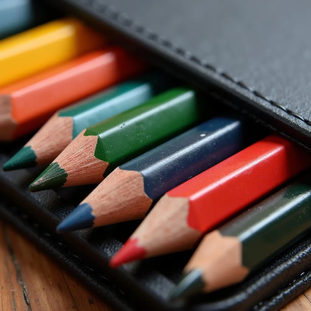 A set of oil-based colored pencils