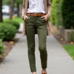 Olive Green Pants with Brown Shoes