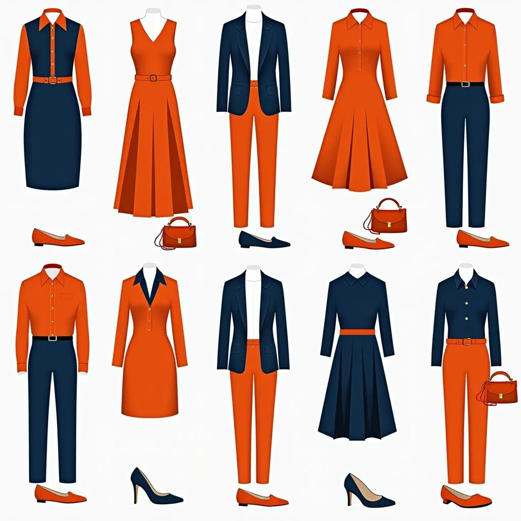 Orange and blue outfit ideas