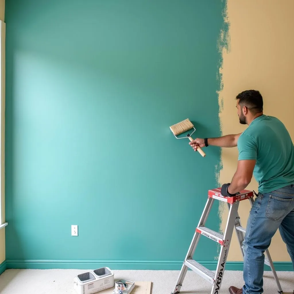 Painting an Accent Wall in a Living Room